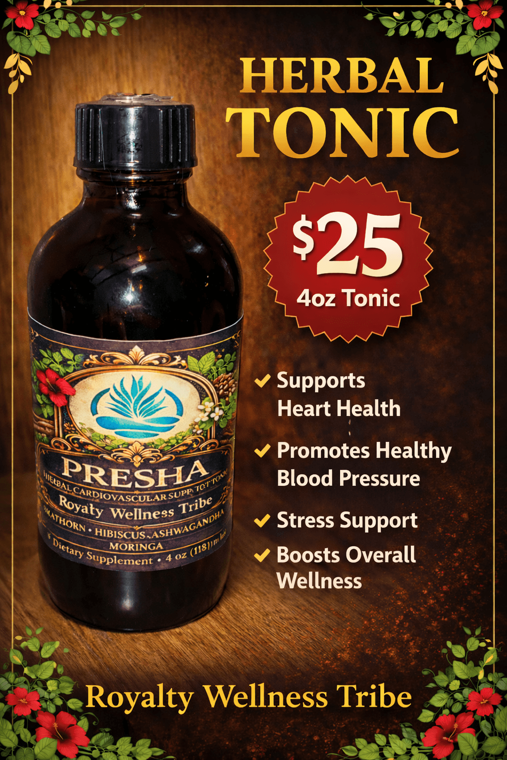 Cardiovascular Suppport Tonic — Cardiovascular/High blood pressure tonic protects the heart and blood flow